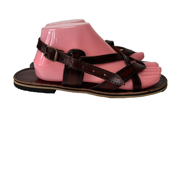 Artesanias Ayala Sandals Womens 10 Leather Mexican Huarache Jesus Strappy - Picture 1 of 11